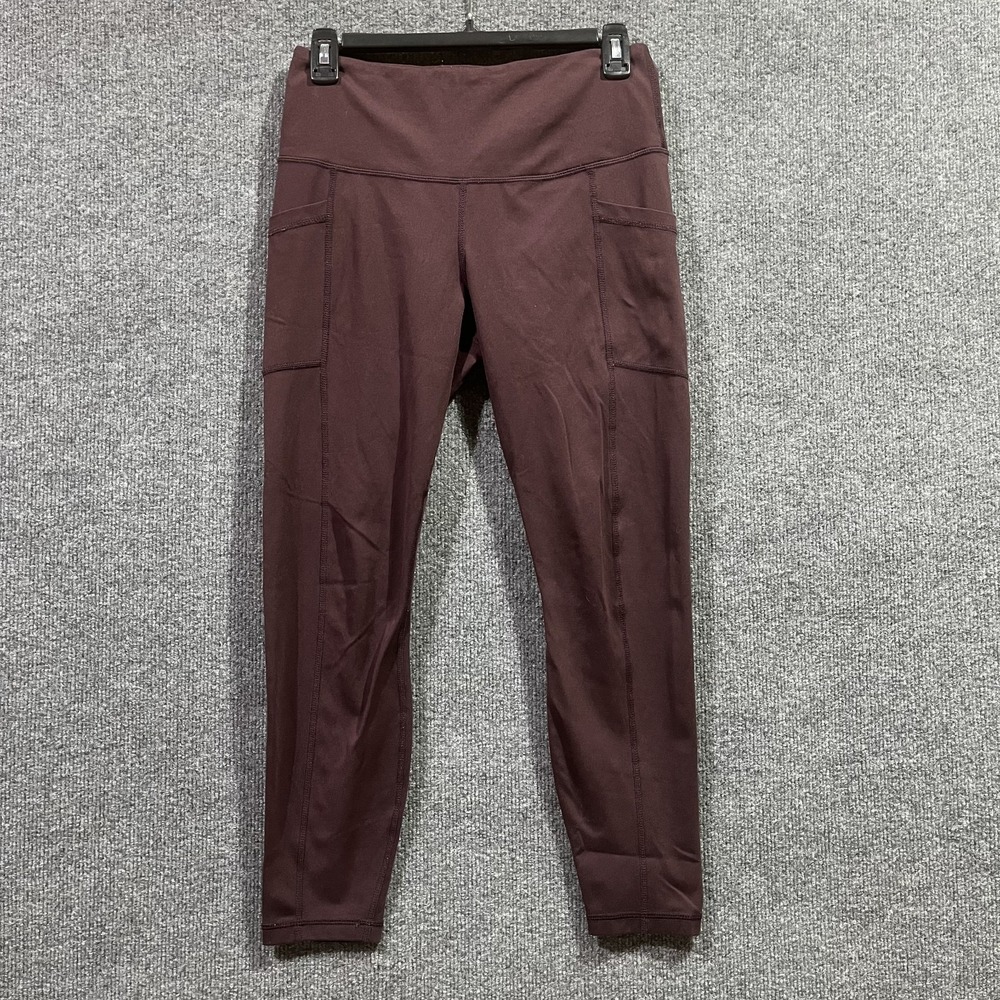 Yogalicious Lux Leggings Women Medium Deep Burgundy Stretch High Waisted Workout